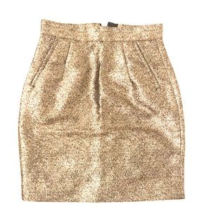 H&M gold glitter mini skirt